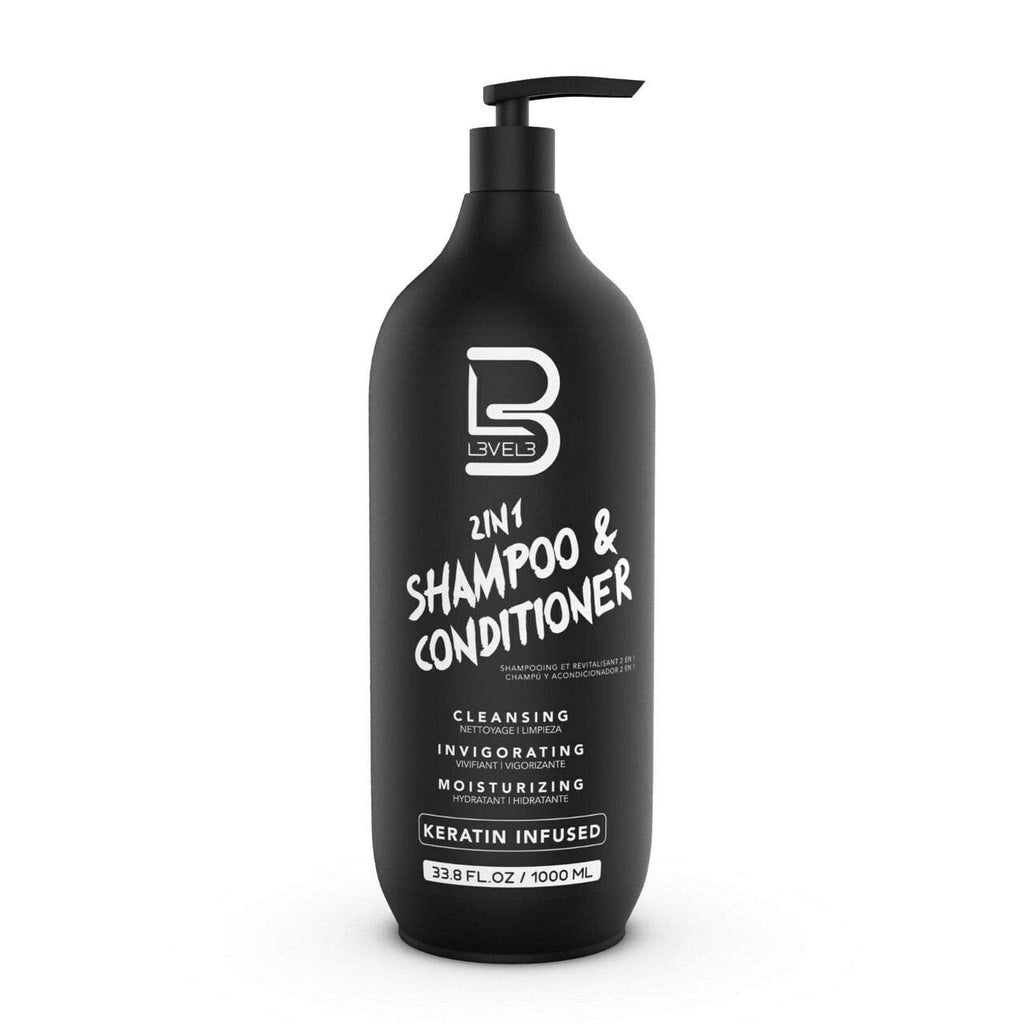 L3 Two in One Shampoo and Conditioner – Smooths and Strengthens Hair, Improves Shine, Tames Frizz – 33.8 Fl Oz