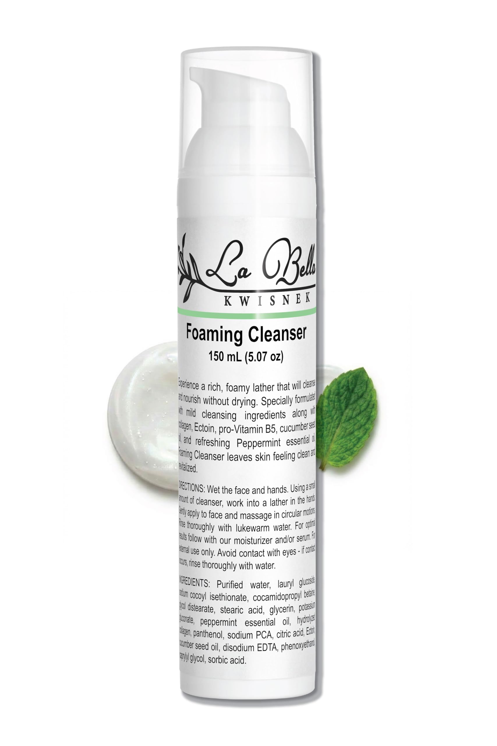 La Bella Kwisnek Foaming Cleanser – Mild Purifying Face Wash with Ectoin & Peppermint Oil