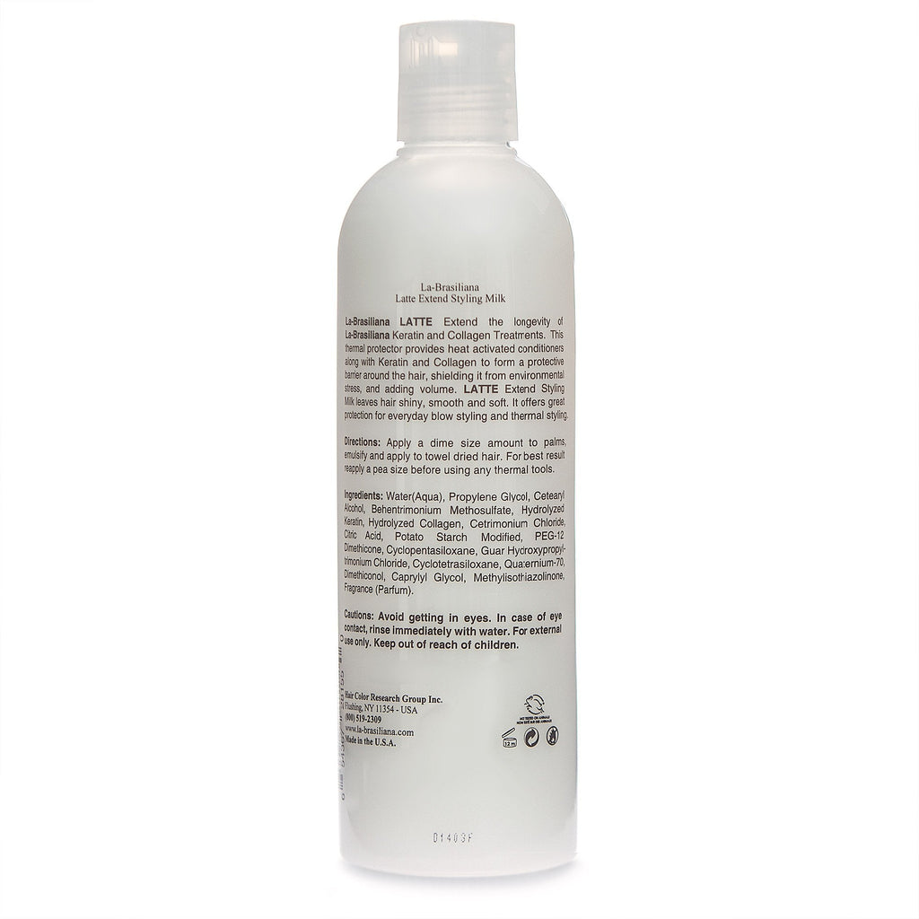 La-Brasiliana Latte Styling Milk – 8.45 fl oz | Color-Safe Styling with Thermal Protection