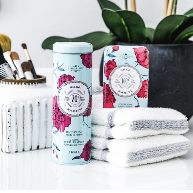 La Chatelaine Shea Butter Hand Cream – Made in France, Organic, 70ml Gift Tin (Sweet Almond)