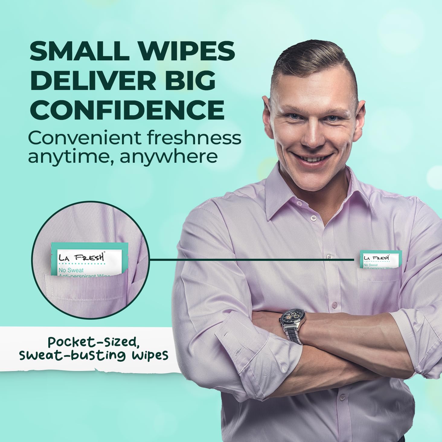 La Fresh Travel Lite Antiperspirant Wipes – 200 Individually Wrapped Towelettes