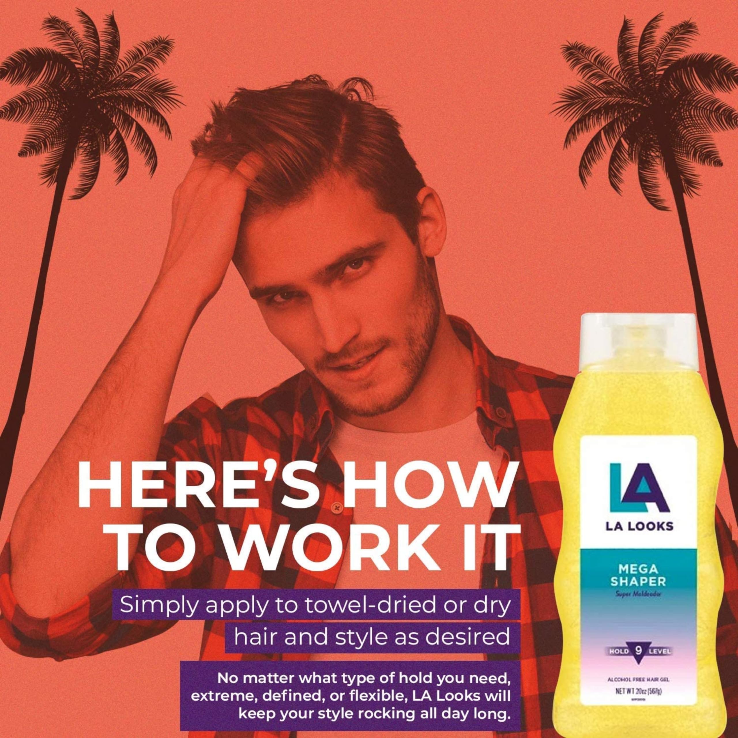 L.A. Looks Styling Gel Mega Mega Hold 20 oz Pack of 4
