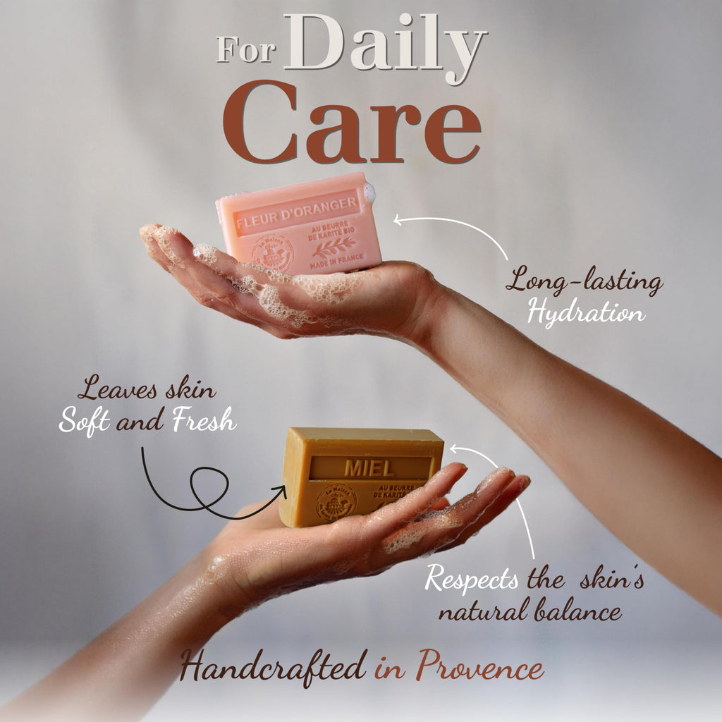 Monoi Moisturizing Soap Bars Trio – French Shea Butter, 97% Natural | La Maison du Savon de Marseille