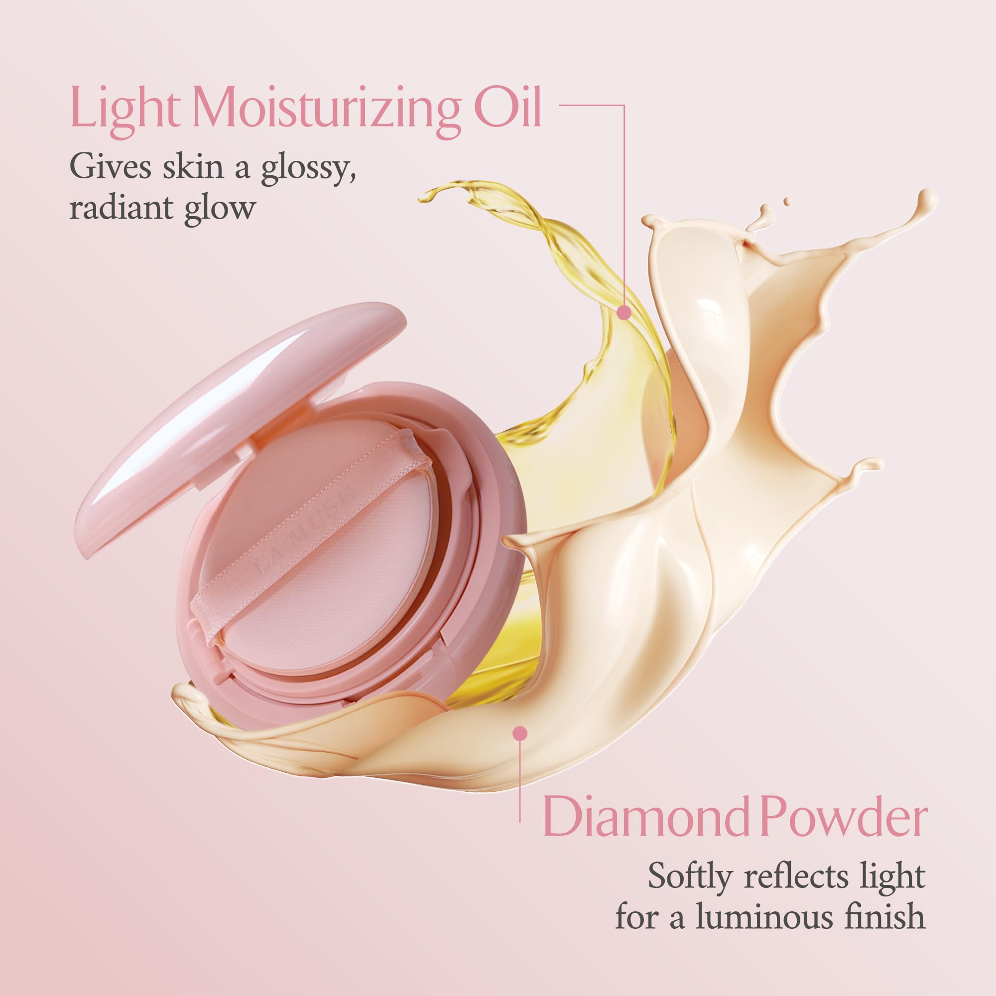 LA MUSE Korean Glow Cushion Foundation No.22 Neutral Beige | PDRN + 65% Hyaluronic Hydration