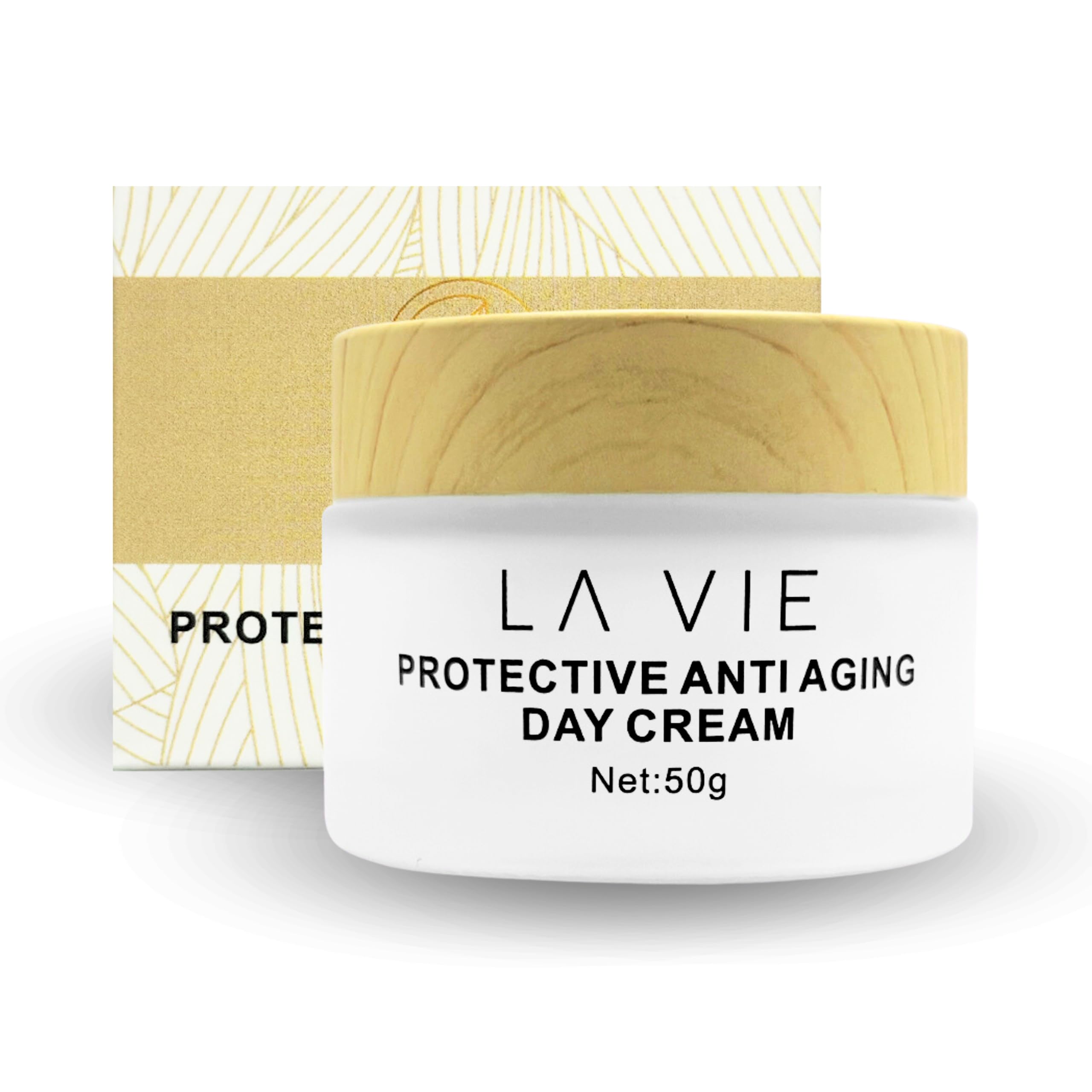 La Vie Protective Anti-Aging Day Cream – Hyaluronic Acid, SPF & Aloe – 1.7Fl Oz