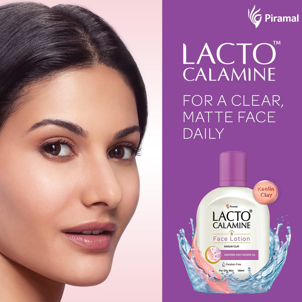 Lacto Calamine Face Moisturizing Lotion for Oily Skin – Oil Balance & Matte Finish (120ml x 2)