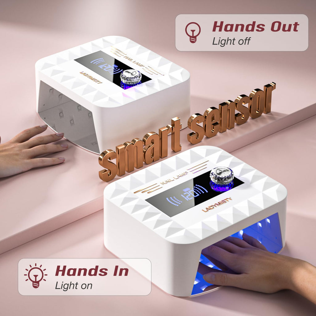 LadyMisty 268W Cordless UV Nail Lamp – Fast Gel Curing with LCD Display