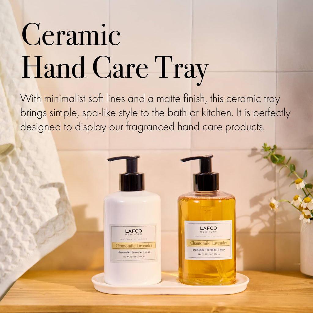 LAFCO New York Hand Care Trio – Chamomile Lavender | Soap, Cream & Ceramic Tray | Made in Italy