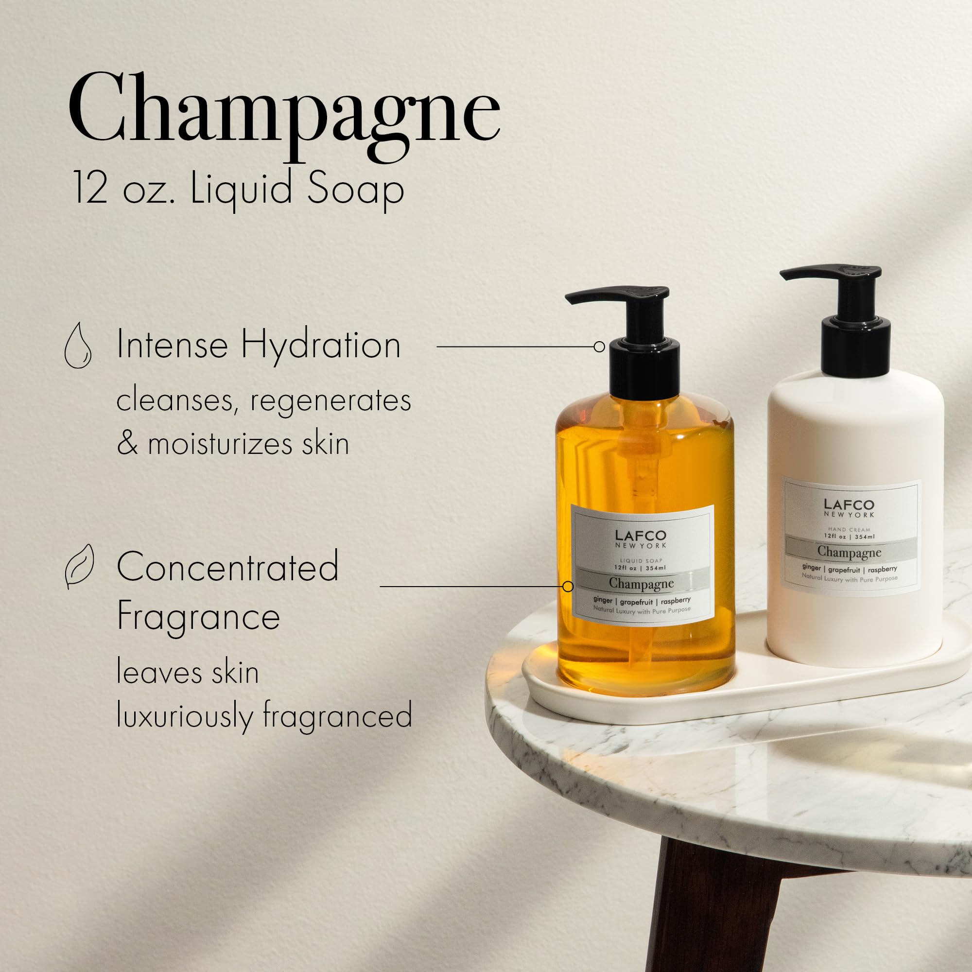 LAFCO New York Champagne Liquid Soap – 12 oz – Hypoallergenic, Plant-Based Moisturizing Soap