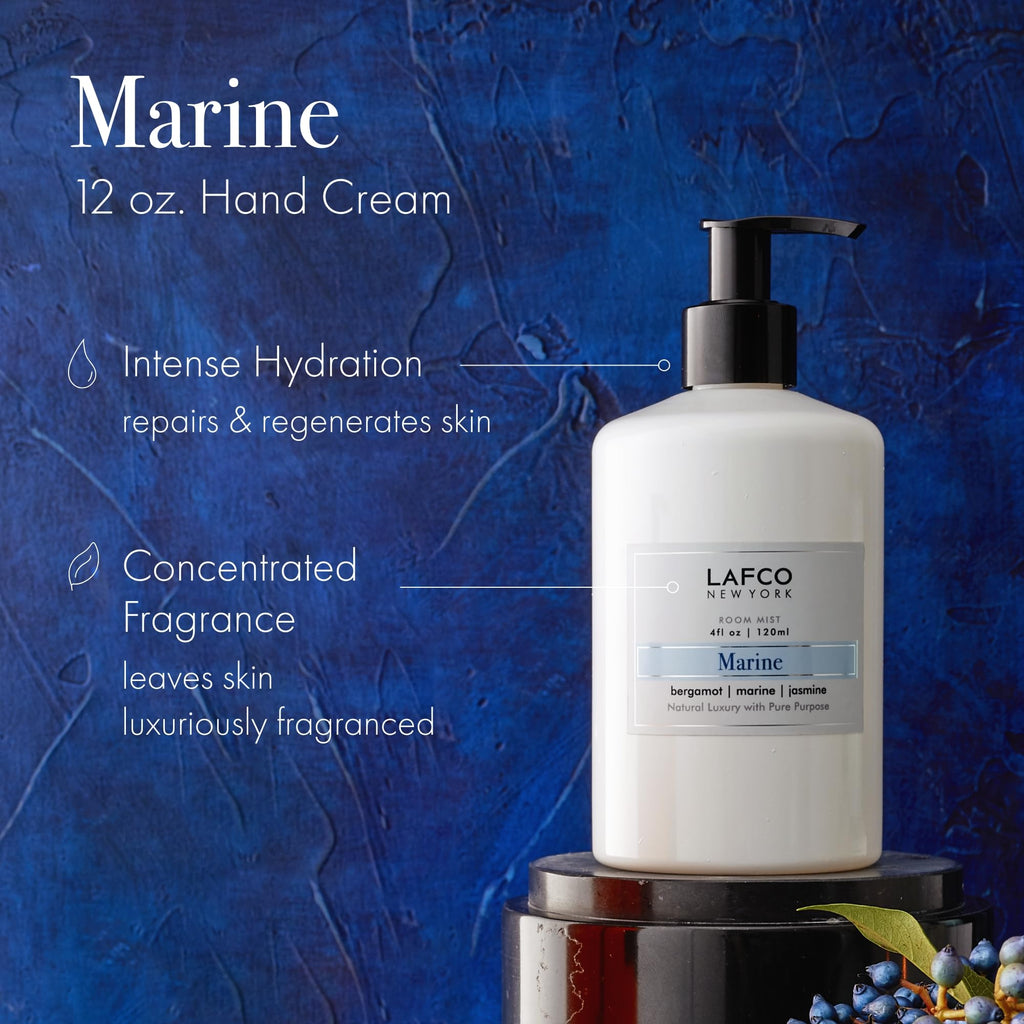 LAFCO New York Marine Hand Cream — 12 oz | Hydrating, Hypoallergenic & Synthetic-Free | Made in Italy