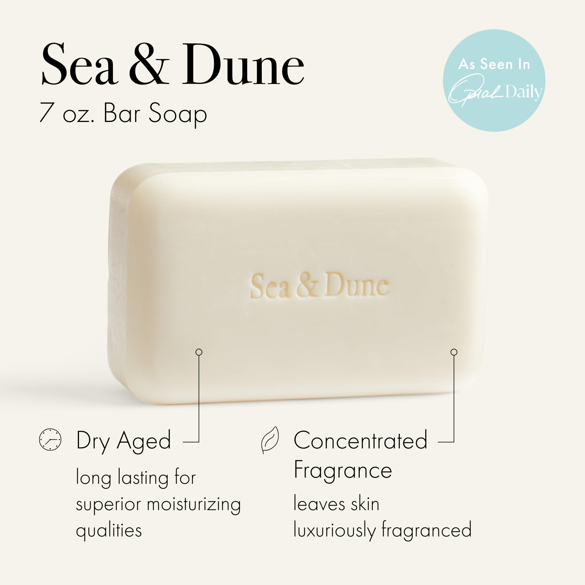 LAFCO New York Sea & Dune Bar Soap – Ultra-Hydrating, All Skin Types, 7 oz, Made in Europe