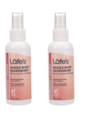 Lafe's Natural Deodorant | 4 oz Whole-Body Non-Aerosol Spray | Aluminum, Paraben & Baking Soda Free | Sandalwood & Jasmine (Pack of 2)