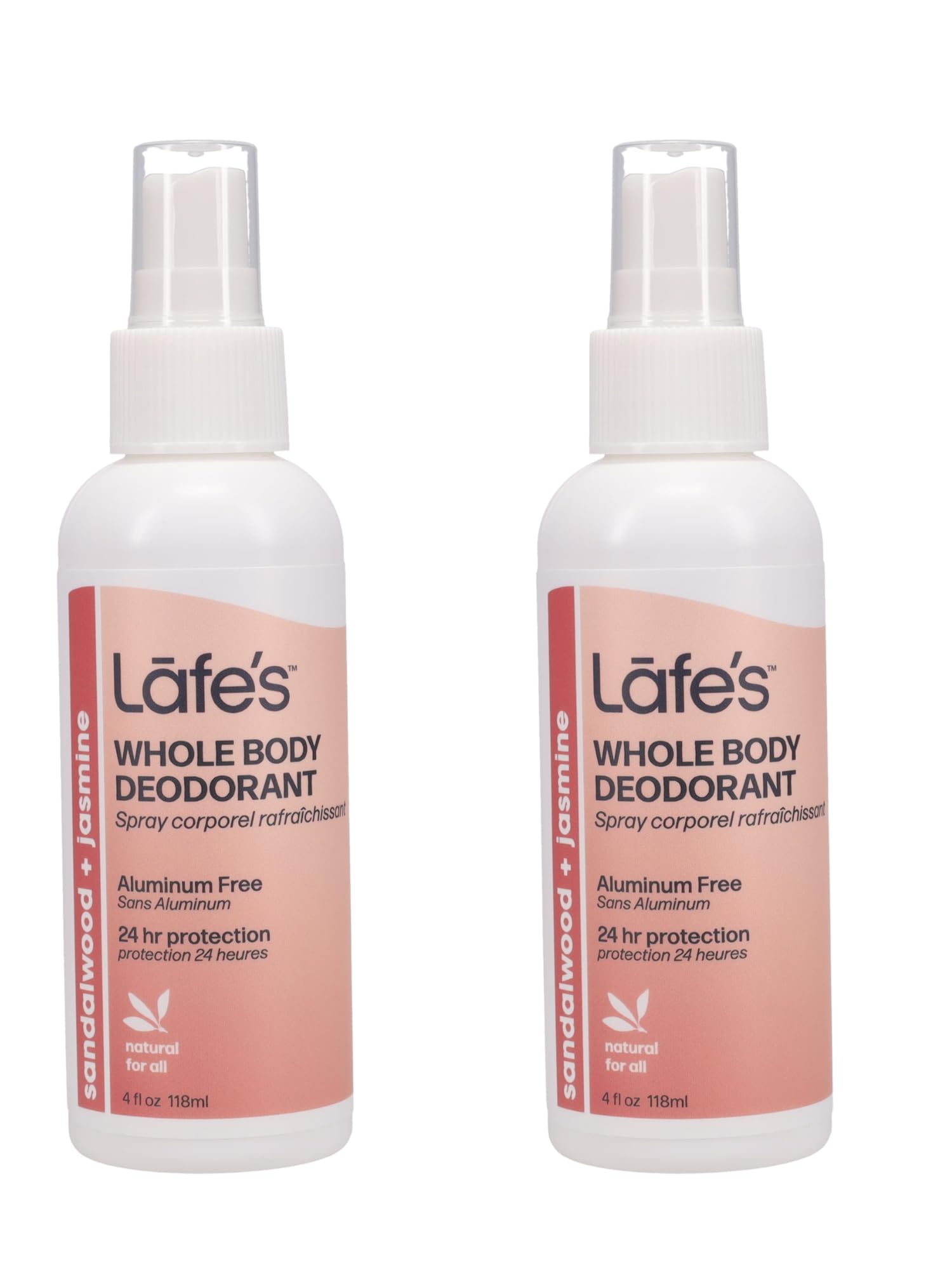 Lafe's Natural Deodorant | 4 oz Whole-Body Non-Aerosol Spray | Aluminum, Paraben & Baking Soda Free | Sandalwood & Jasmine (Pack of 2)