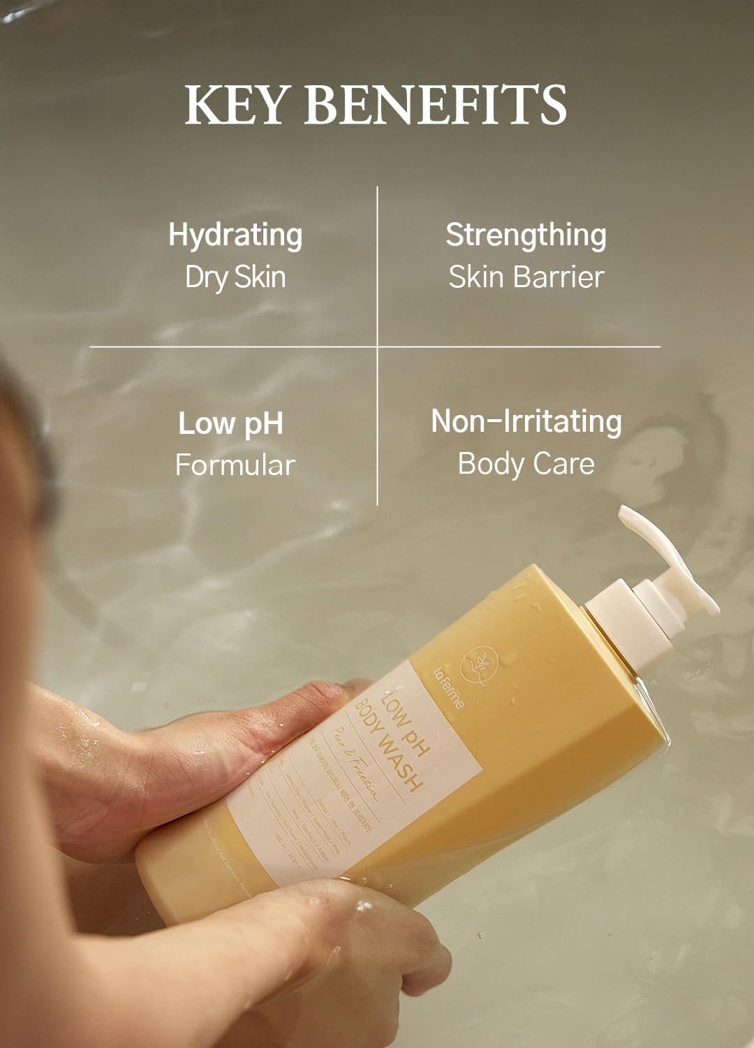 laferme Low pH Gentle Body Wash – Organic, Hypoallergenic Hydration (Pear & Freesia) 33 oz