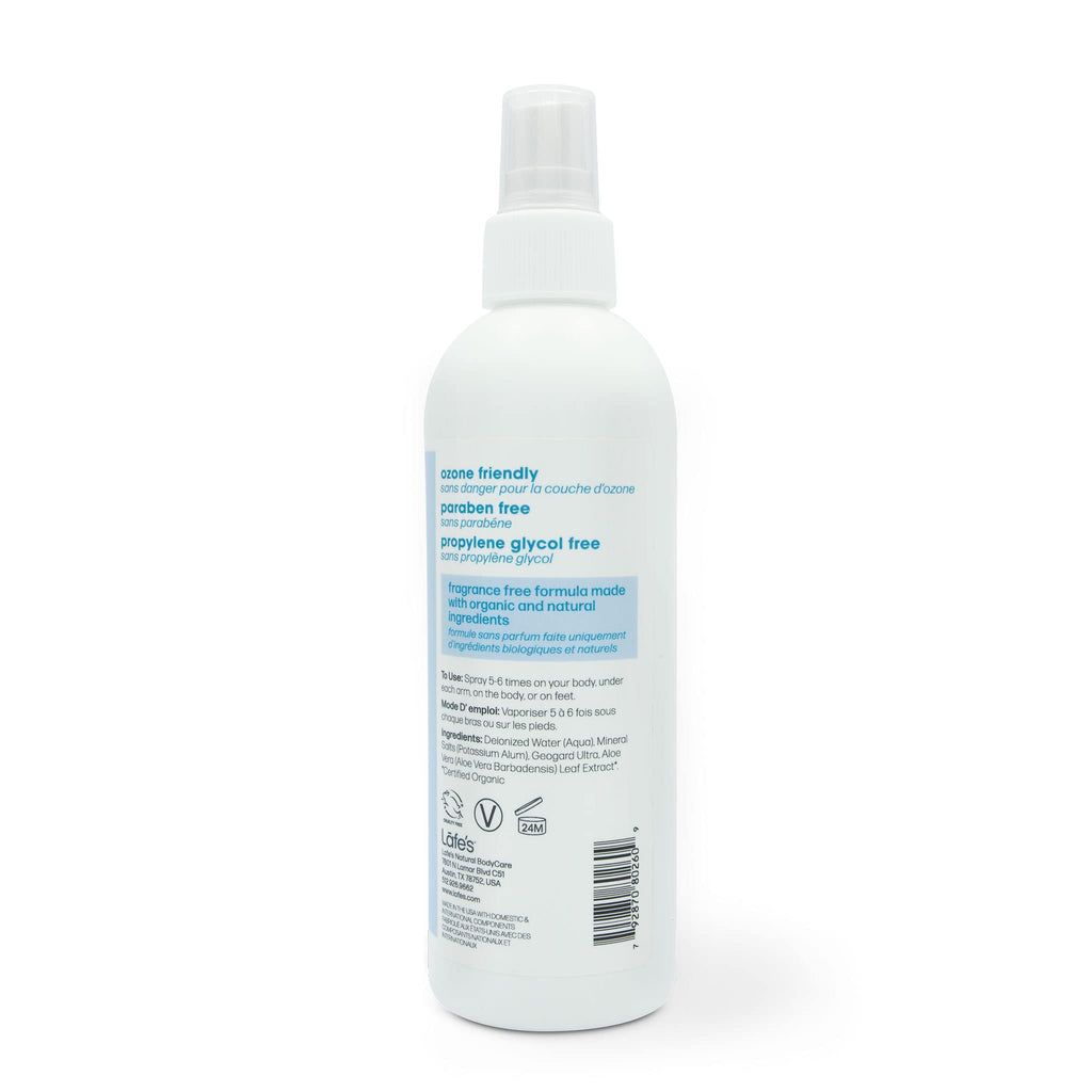 Lafe's Natural Deodorant 8oz Unscented Spray | 24-Hour Protection (Pack of 2)