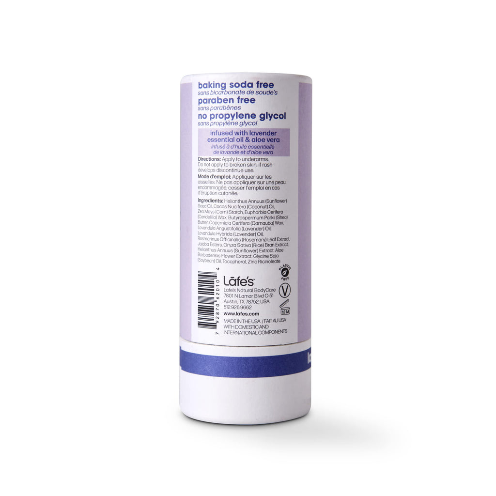 Lafe's Natural Deodorant Lavender & Aloe | Plastic-Free Paper Packaging | 24-Hour Protection