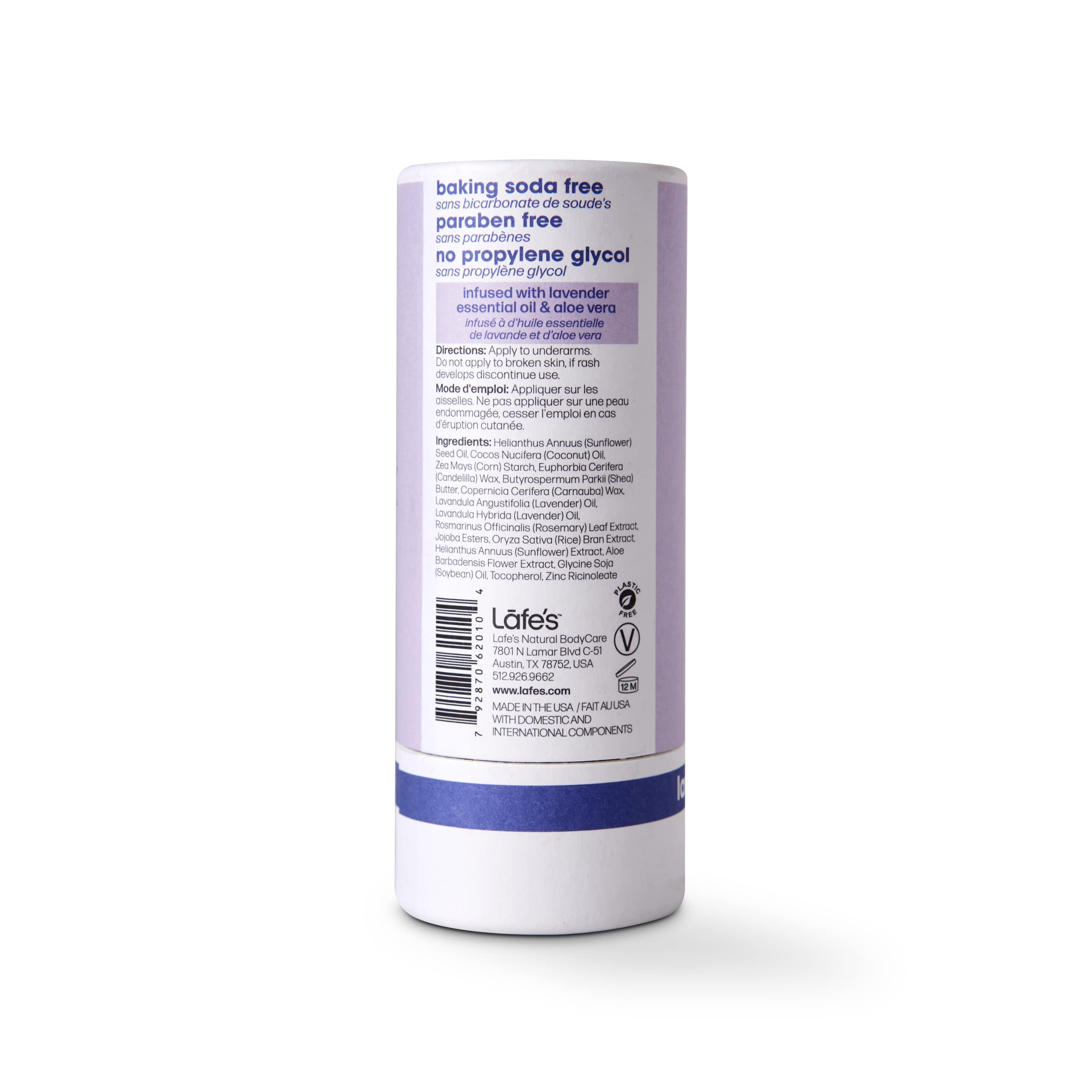 Lafe's Natural Deodorant Lavender & Aloe | Plastic-Free Paper Packaging | 24-Hour Protection