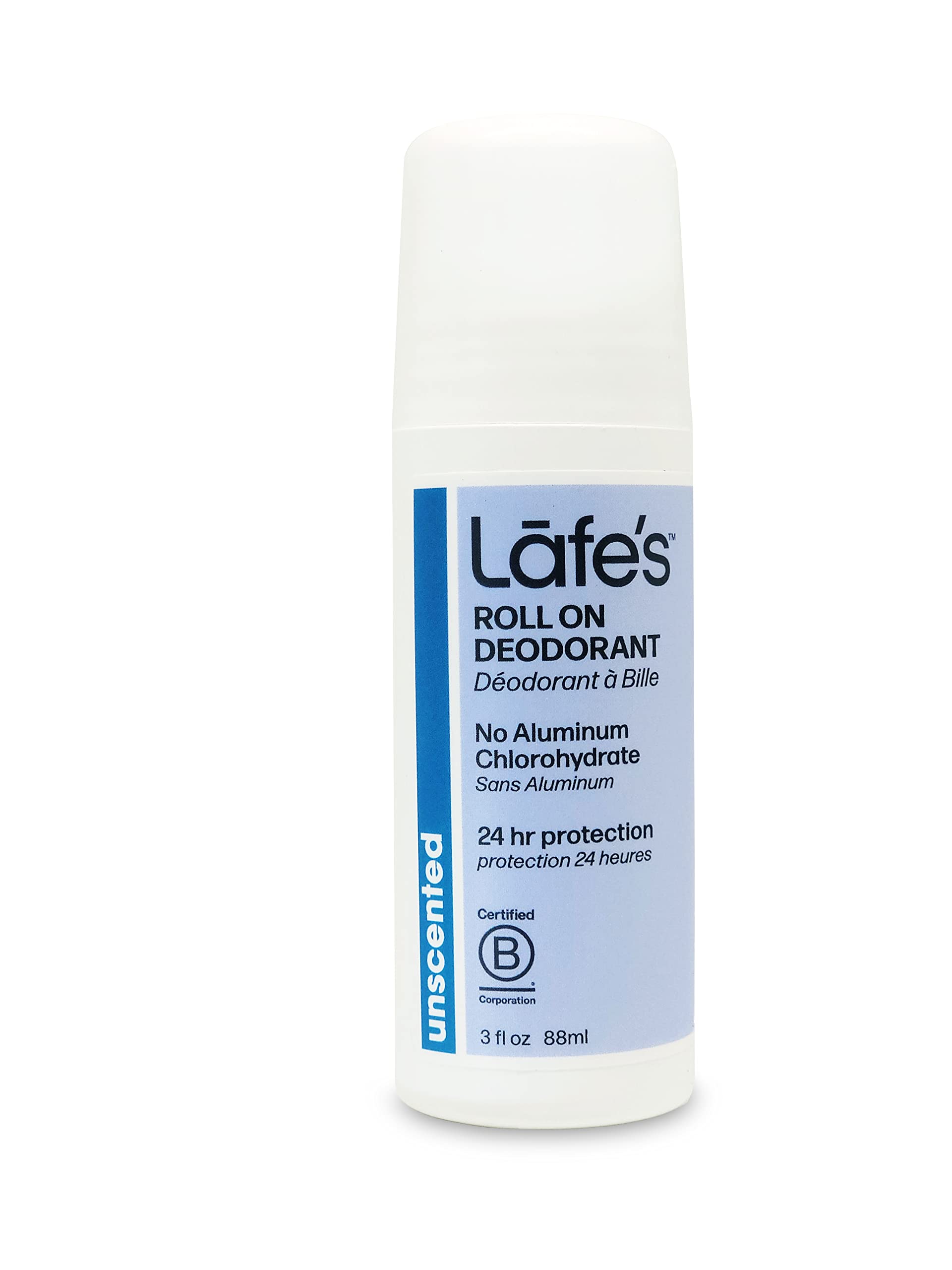 Lafe's Natural Deodorant Unscented Roll-On 3oz | Aluminum & Baking Soda Free | 6 Pack