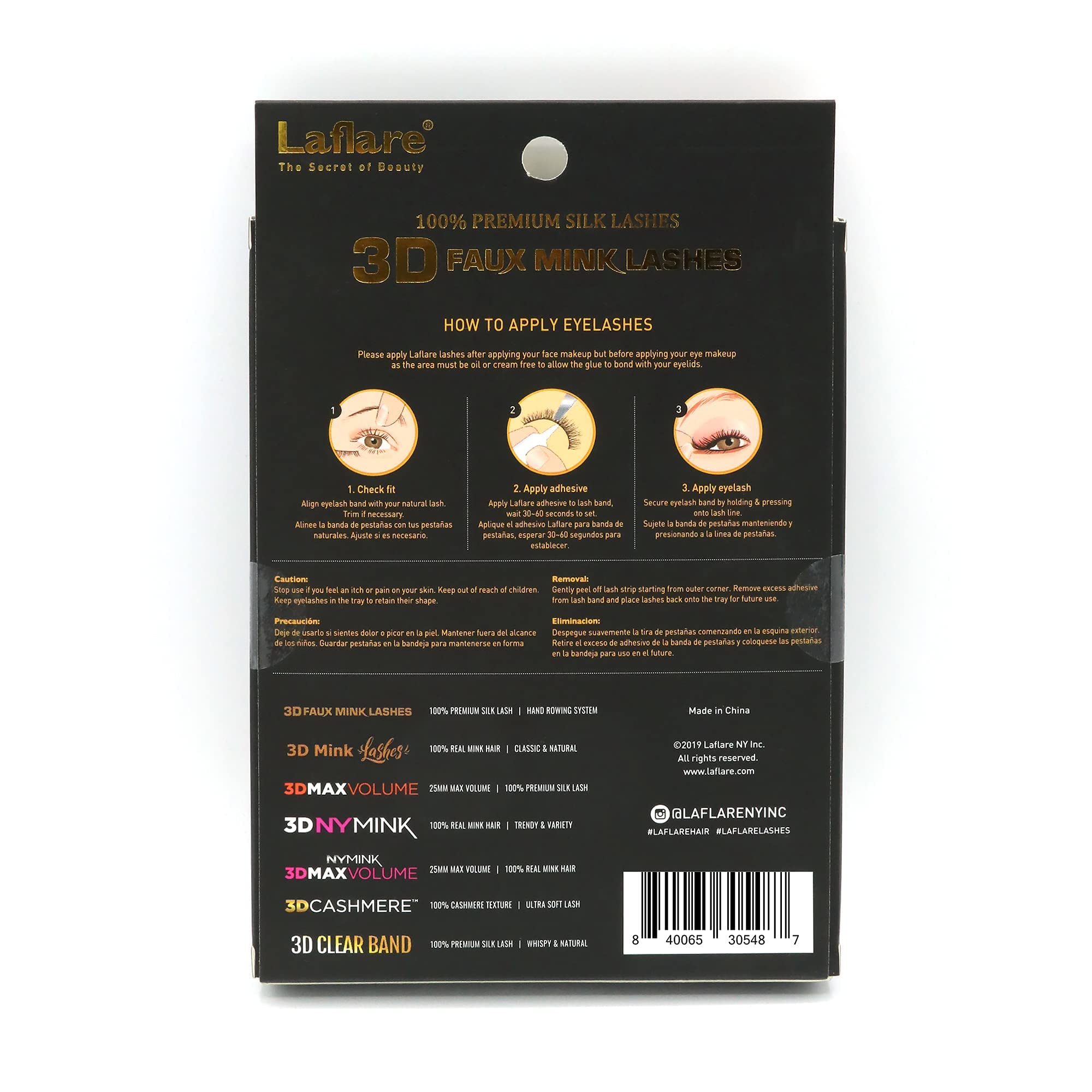 Laflare Silk Lashes 3D Faux Mink – 5 Pairs Knitted Style