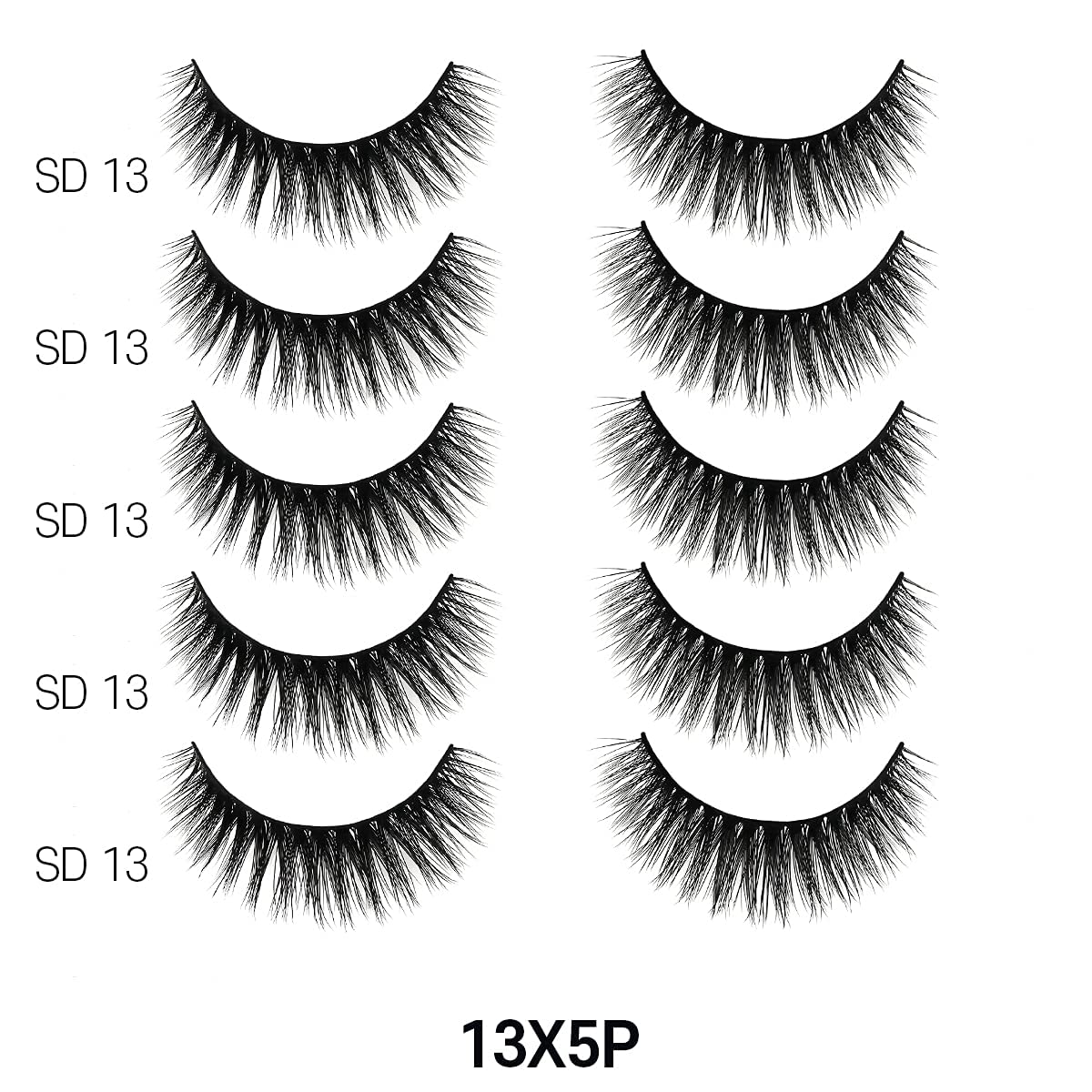 Laflare Silk Lashes 3D Faux Mink – 5 Pairs Knitted Style