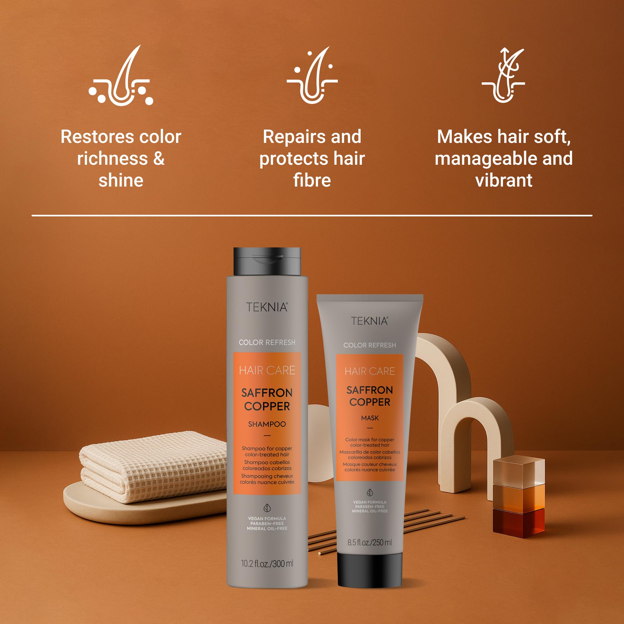 Lakmé Teknia Refresh Saffron Copper Shampoo & Treatment – Full-Size Duo
