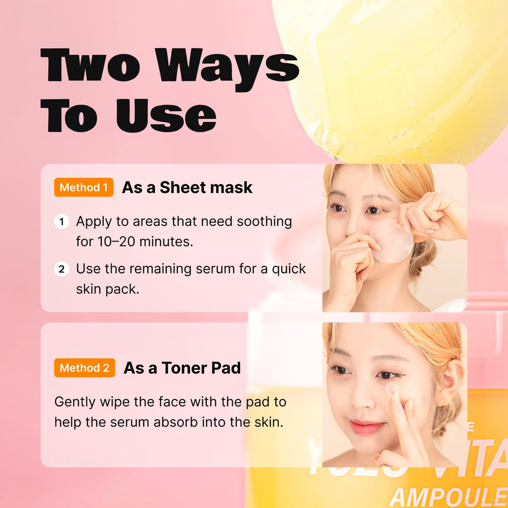 LALARECIPE Yuzu Vitamin C Toner Pads | 71% Jeju Yuzu, 5% Niacinamide, AHA/PHA Exfoliating, 80 Pads