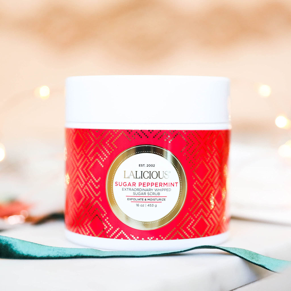 LaLicious Sugar Peppermint Whipped Scrub – Exfoliating Body & Foot Care (16 oz)