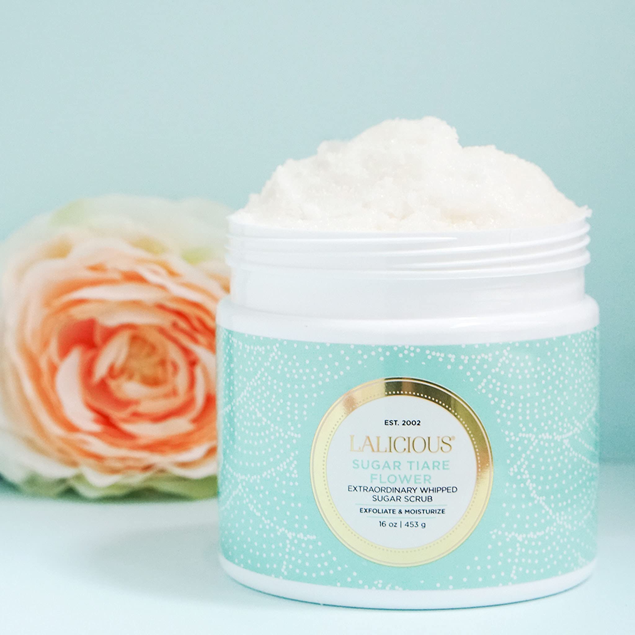 LaLicious Sugar Tiare Flower Whipped Sugar Scrub | Body & Foot Exfoliant | 2oz