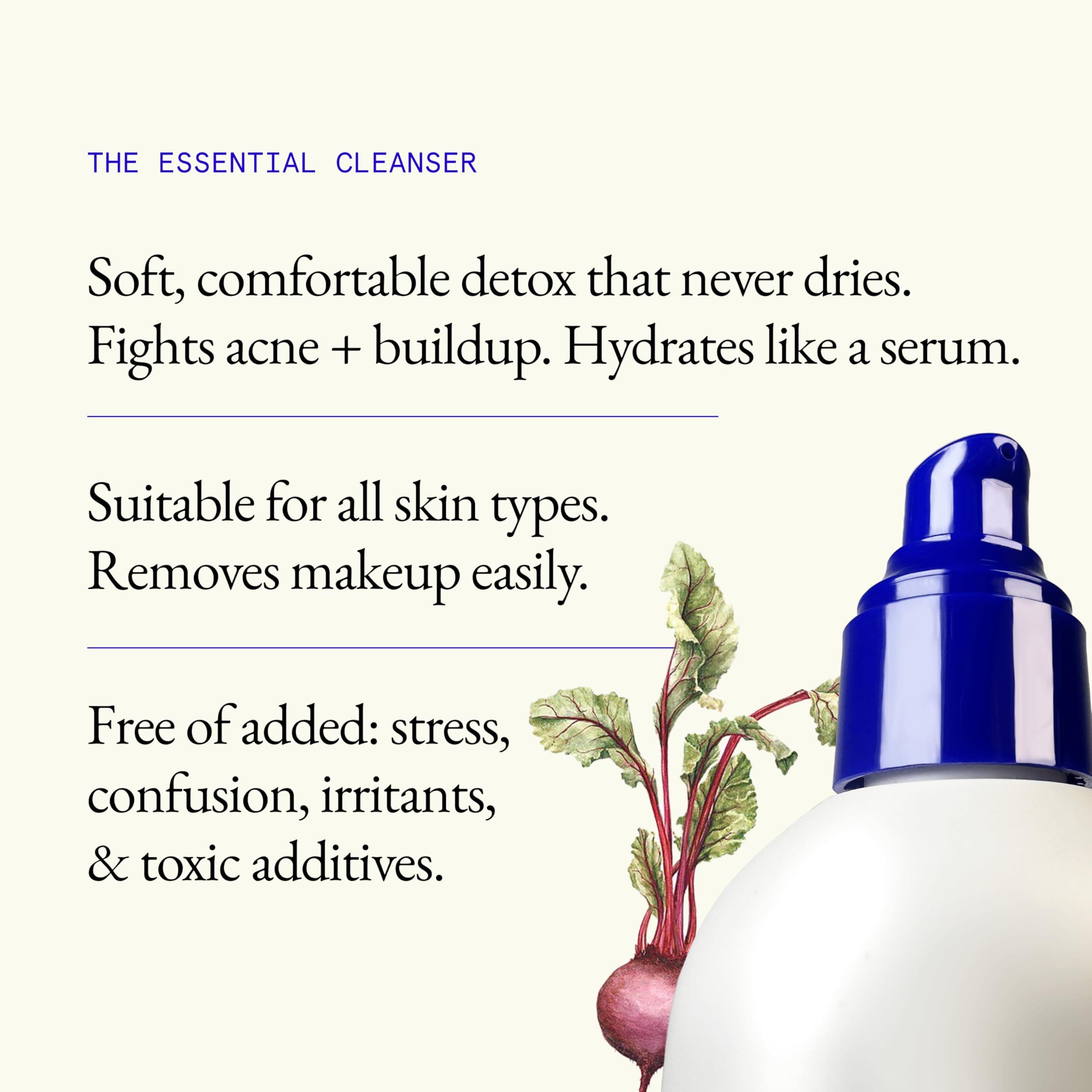 L'AMARUE Essential Cleanser — Gentle Daily Face Wash with Ceramides & Antioxidants (Vegan & Cruelty-Free)