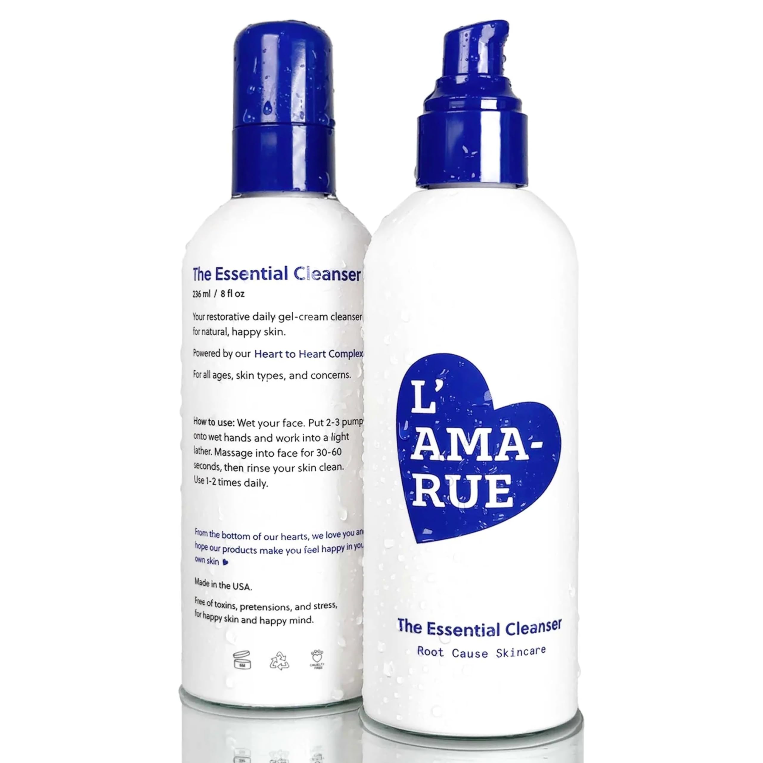 L'AMARUE Essential Cleanser — Gentle Daily Face Wash with Ceramides & Antioxidants (Vegan & Cruelty-Free)