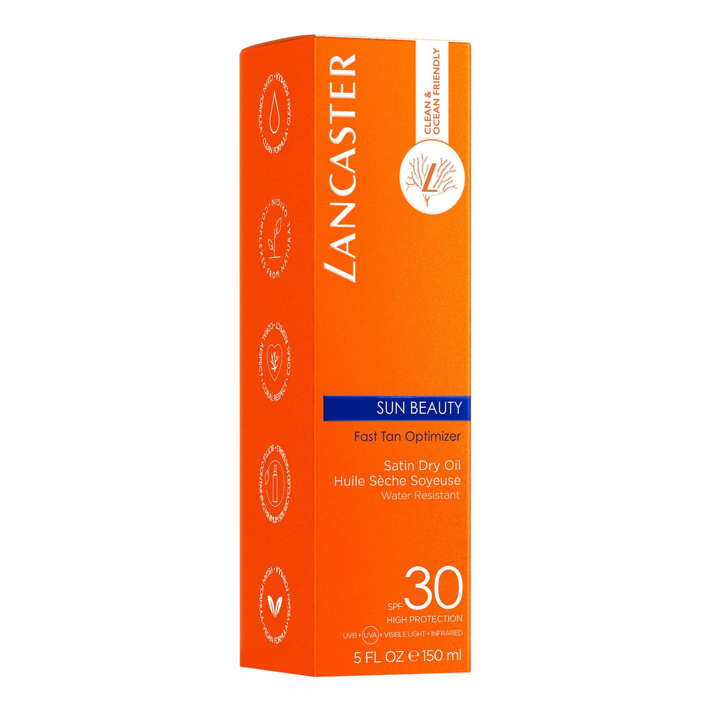 Lancaster Sun Beauty Satin Sheen Oil SPF30 – Fast Tan Optimizer, 5 Fl Oz
