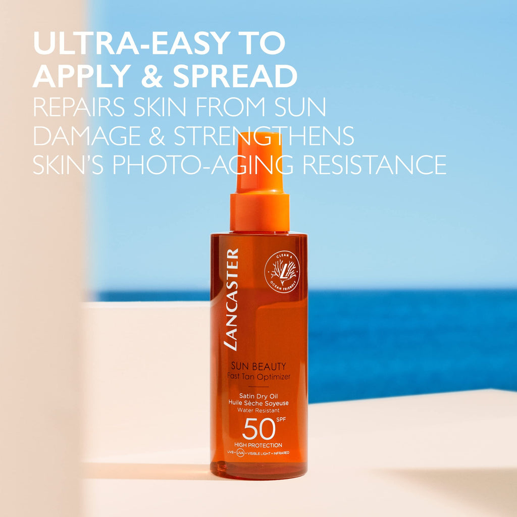 Lancaster Sun Beauty Satin Sheen Oil SPF30 – Fast Tan Optimizer, 5 Fl Oz