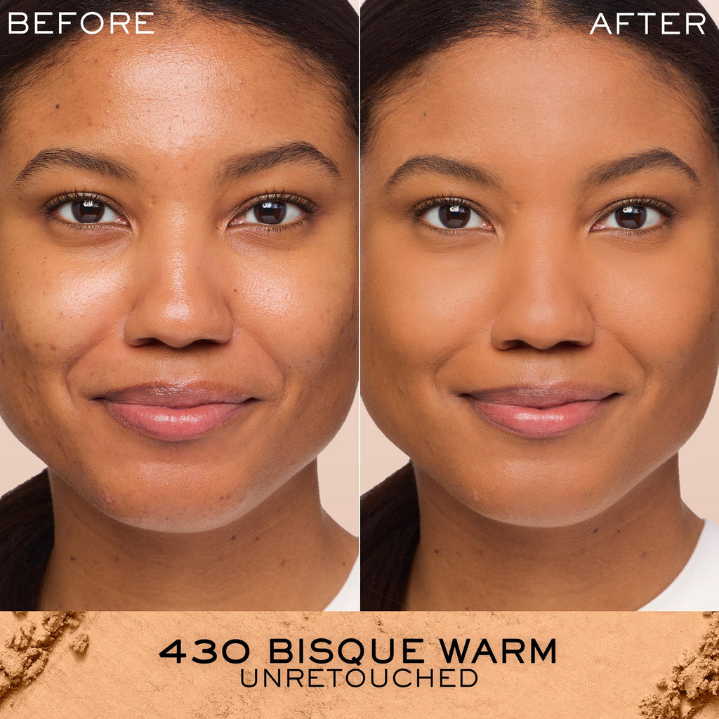 Lancôme Dual Finish Powder Foundation – Natural Matte Finish, Sheer-to-Full Coverage, Longwear | 430 Bisque Warm