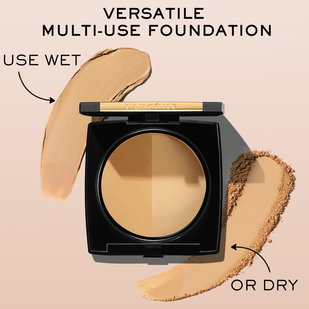 Lancôme Dual Finish Powder Foundation — Natural Matte Finish, Sheer-to-Full Coverage, Longwear | 520 Suede Warm