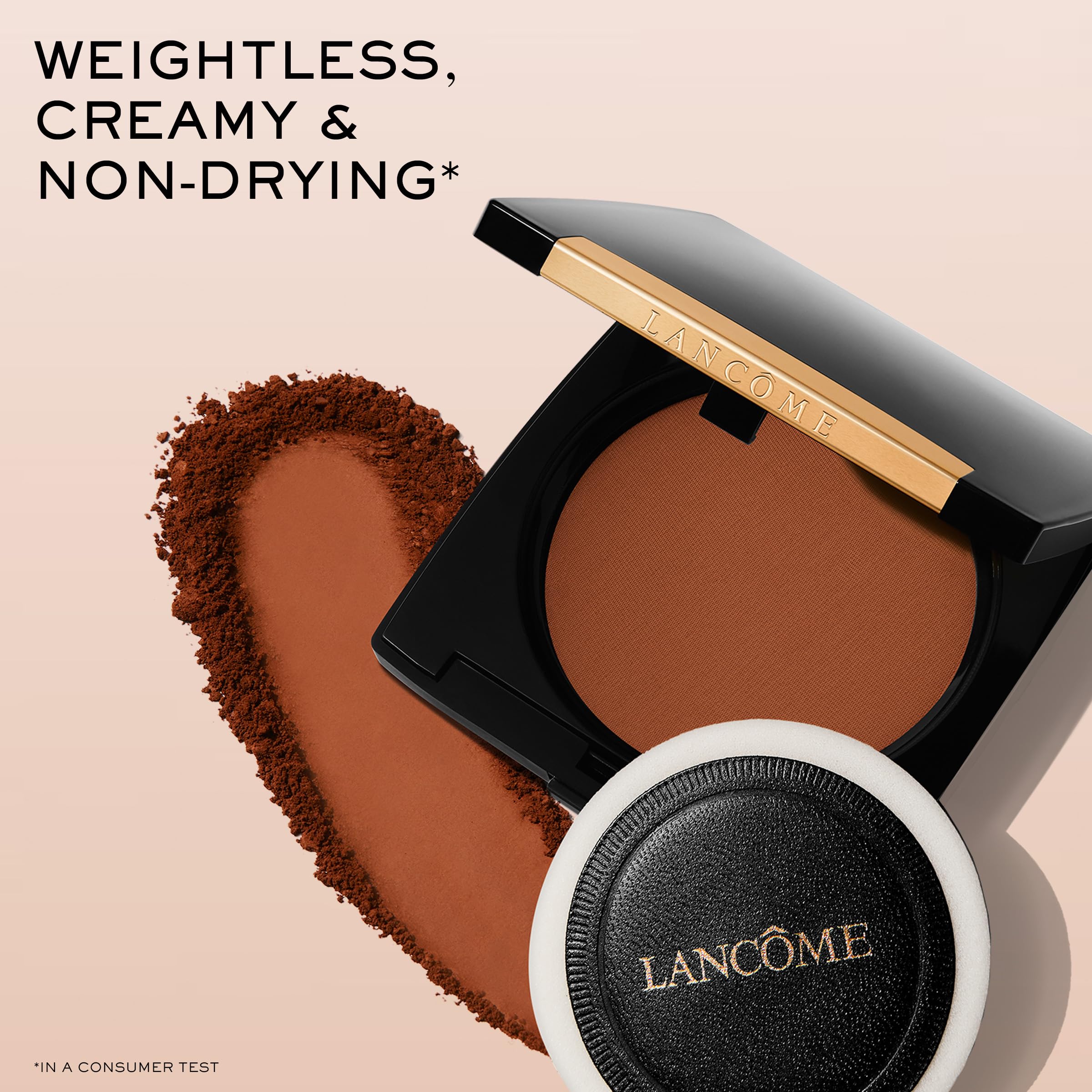 Lancôme Dual Finish Powder Foundation — Natural Matte Finish, Sheer-to-Full Coverage, Longwear | 520 Suede Warm