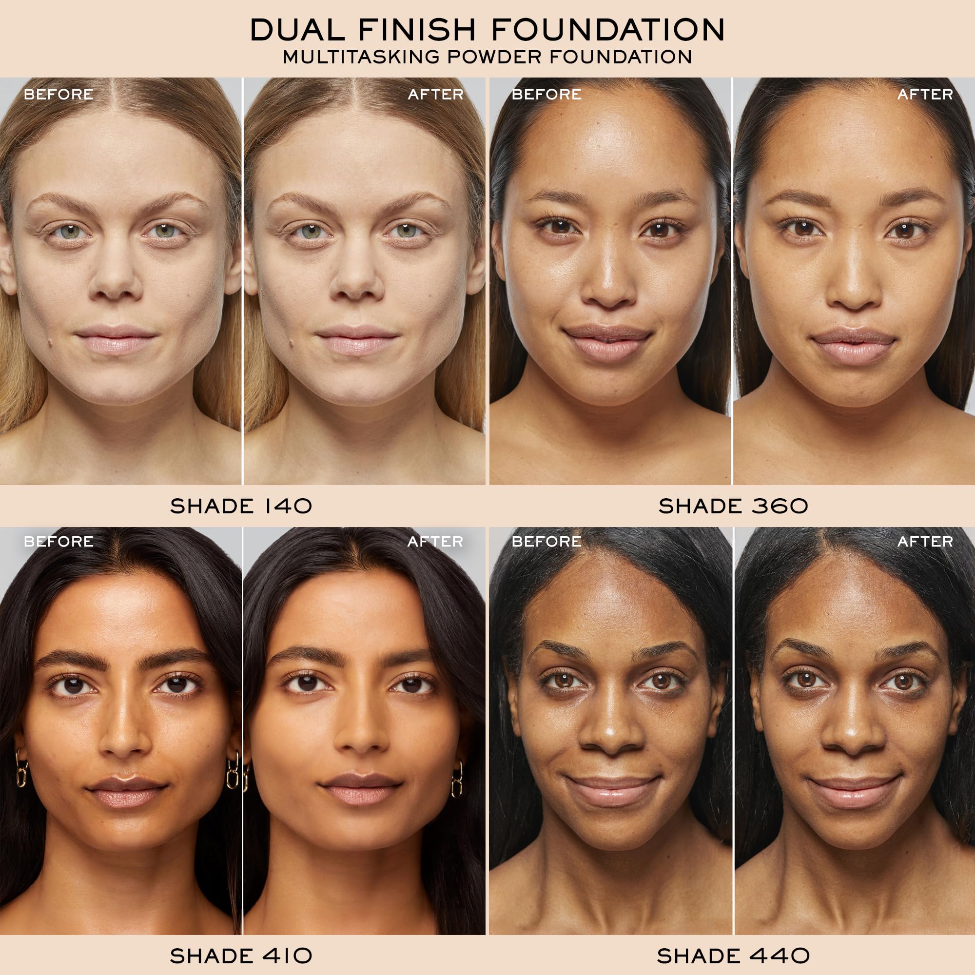 Lancôme Dual Finish Powder Foundation – Natural Matte Finish, Sheer-to-Full Coverage, Longwear (560)