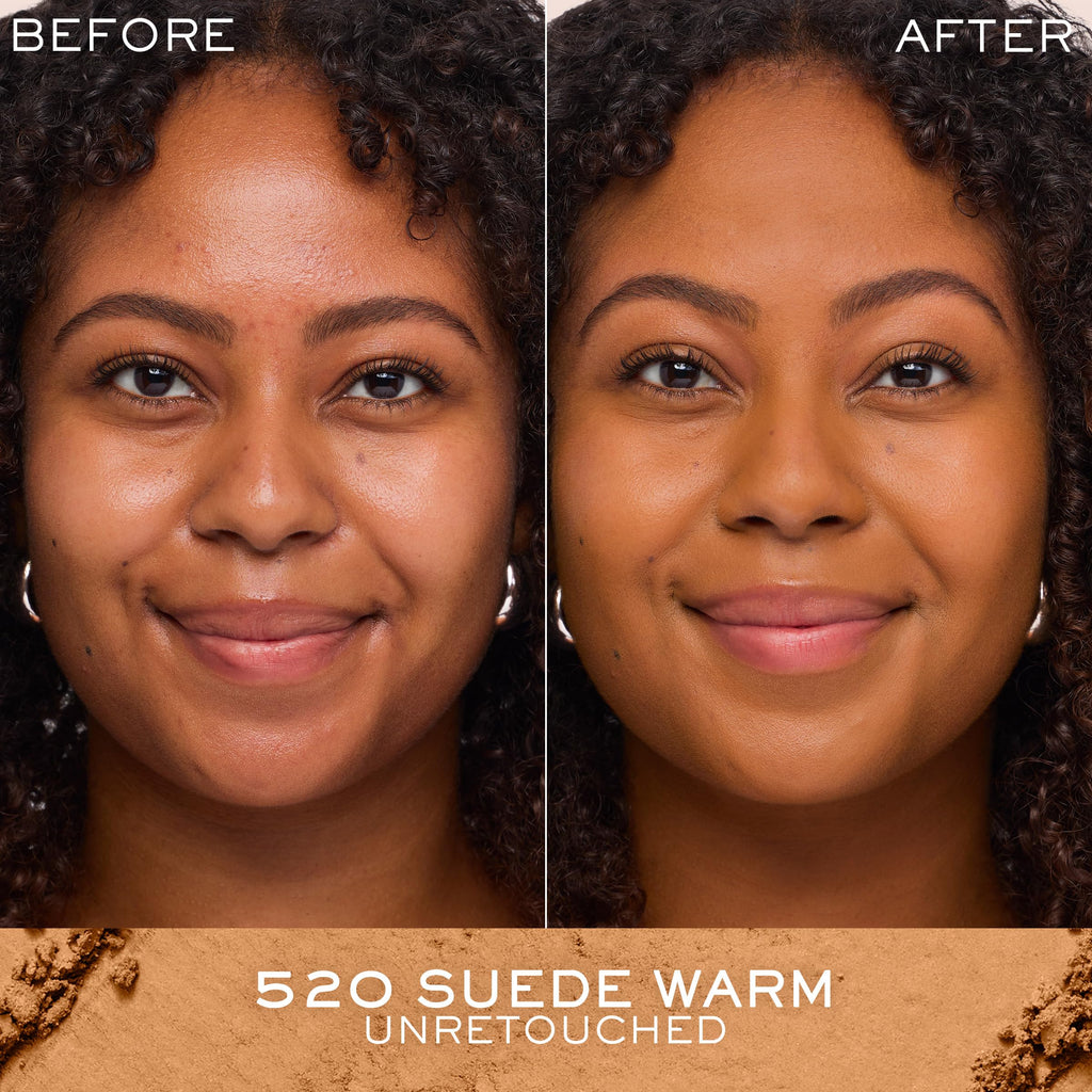 Lancôme Dual Finish Powder Foundation — Natural Matte Finish, Sheer-to-Full Coverage, Longwear | 520 Suede Warm