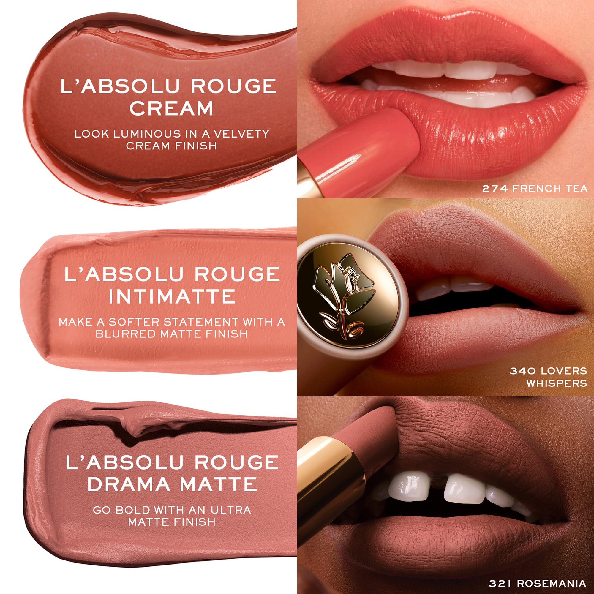 Lancôme L’Absolu Rouge Drama Matte Lipstick – Ultra Matte, 8HR Color (Code 318)