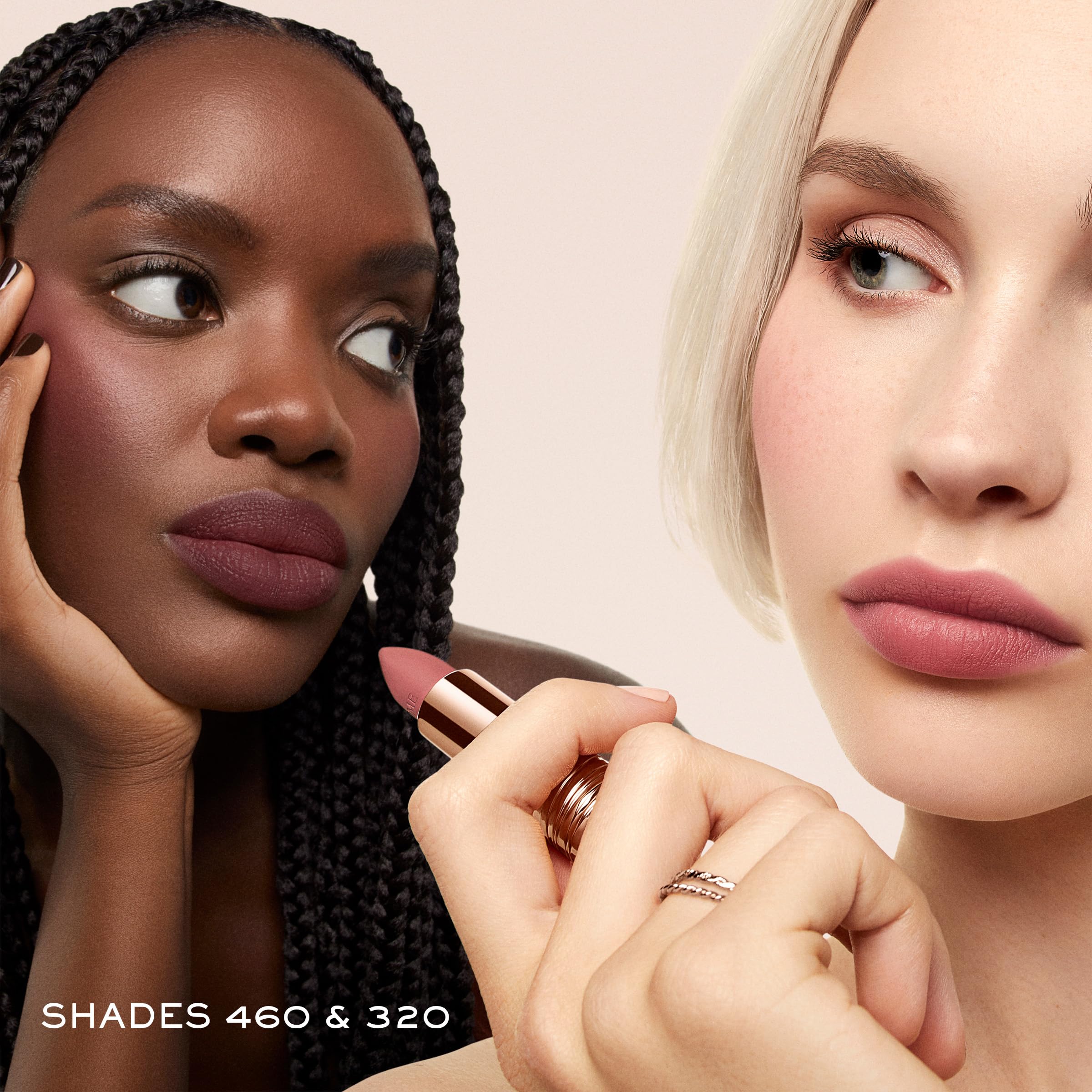 Lancôme L'Absolu Rouge Intimatte Hydrating Matte Lipstick – Buildable Color in Lovers Whispers (Warm Rosewood Nude)