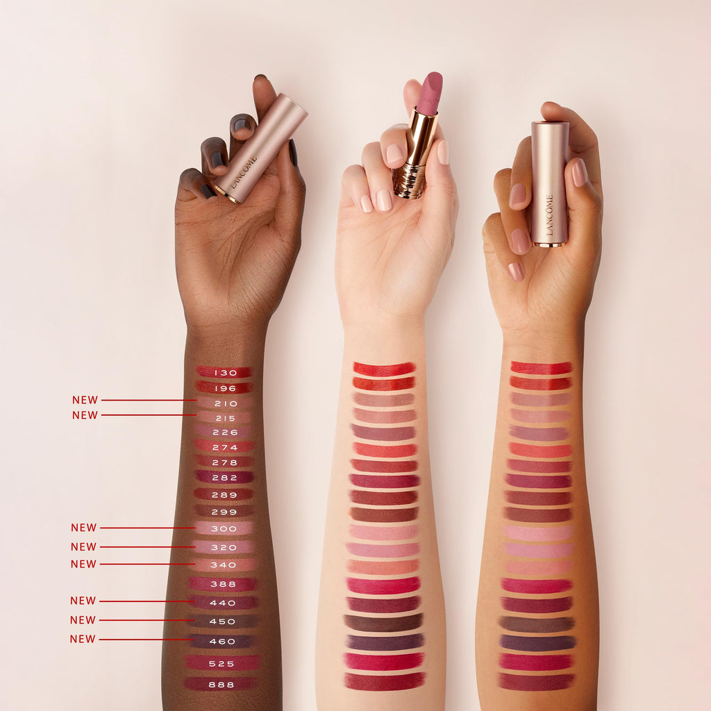 Lancôme L'Absolu Rouge Intimatte – First Kiss (Warm Peachy Brown) Buildable Matte Lipstick
