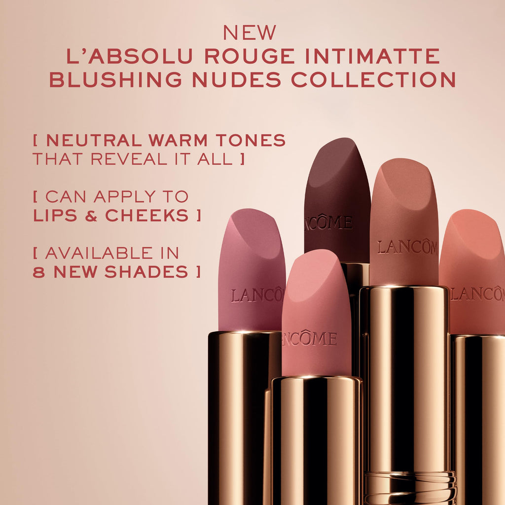 Lancôme L'Absolu Rouge Intimatte – First Kiss (Warm Peachy Brown) Buildable Matte Lipstick