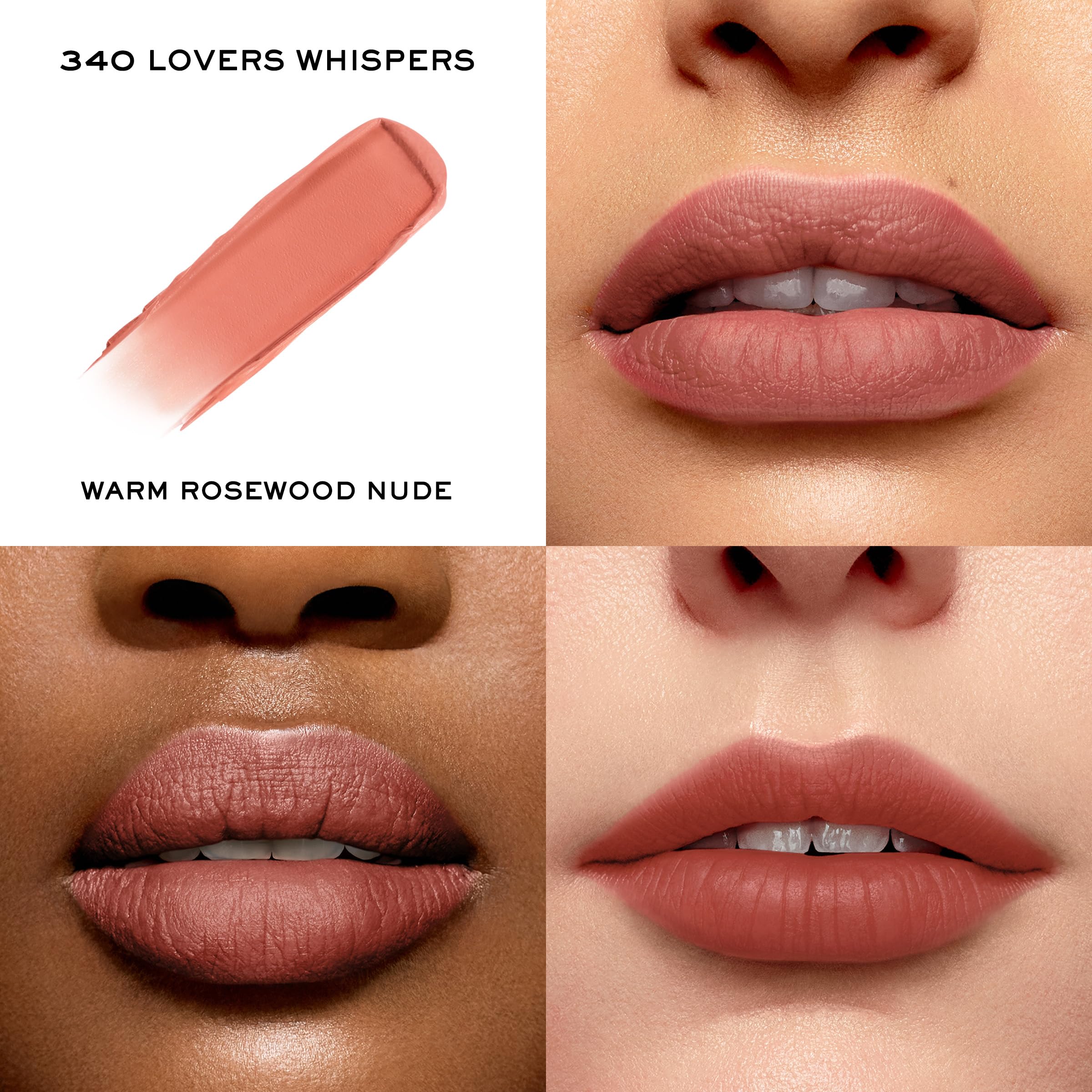 Lancôme L'Absolu Rouge Intimatte Hydrating Matte Lipstick – Buildable Soft Matte Finish, Up To 24HR Comfort – 340 Lovers Whispers