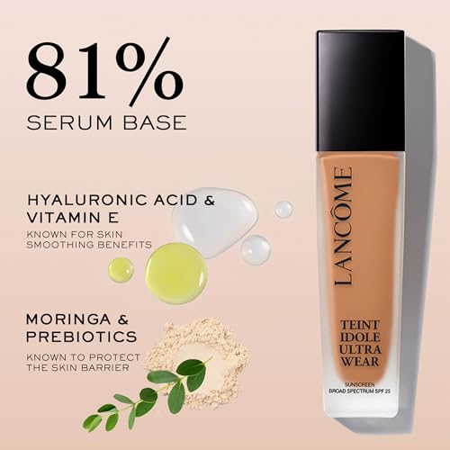 Lancôme Teint Idole Ultra Wear Natural Matte Foundation – 24HR, Waterproof, Hydrating (455W) – Medium-Deep with Warm/Golden Undertones