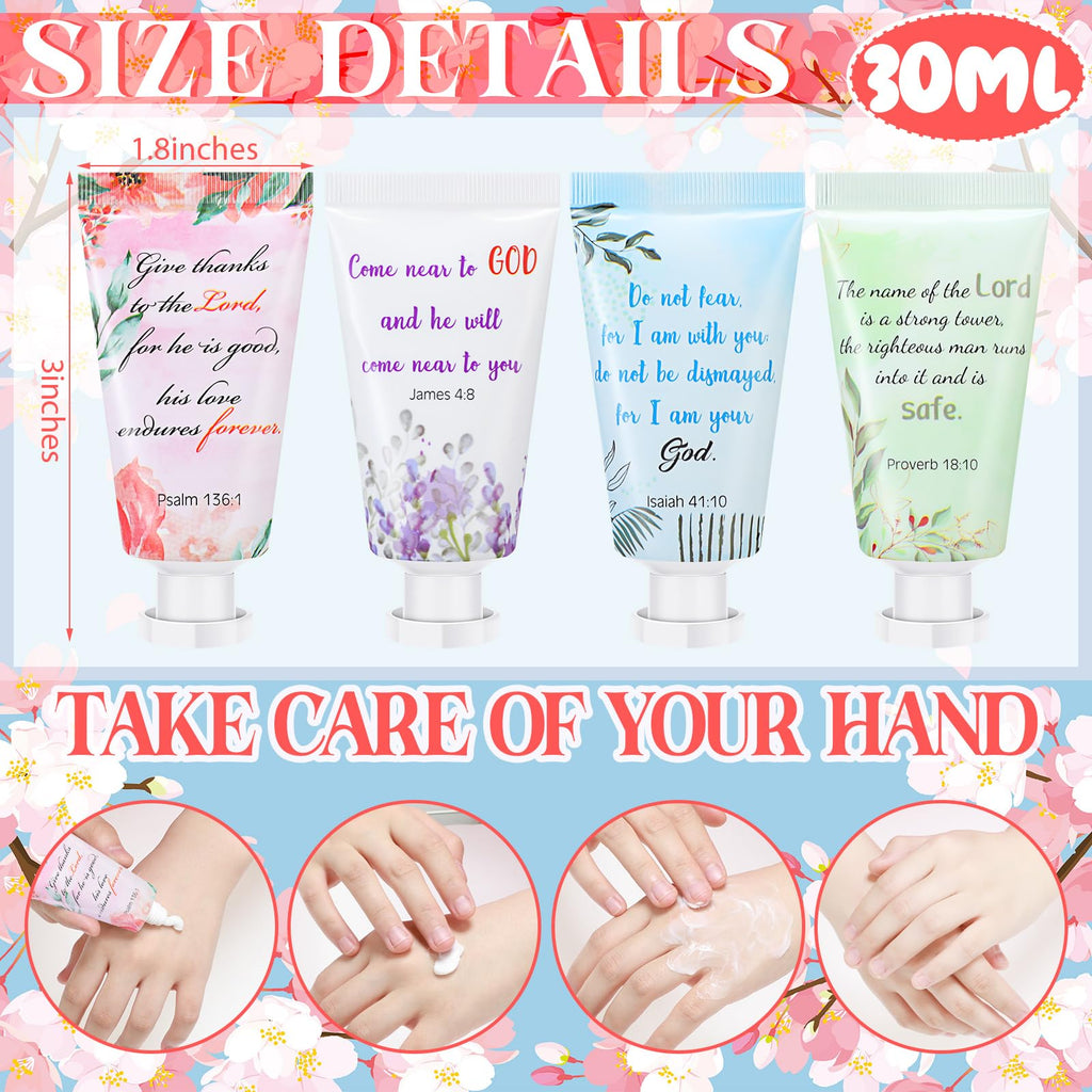 Landhoow 72-Pack Christmas Christian Hand Cream Gift Set | Bible Verse Lotion for Women
