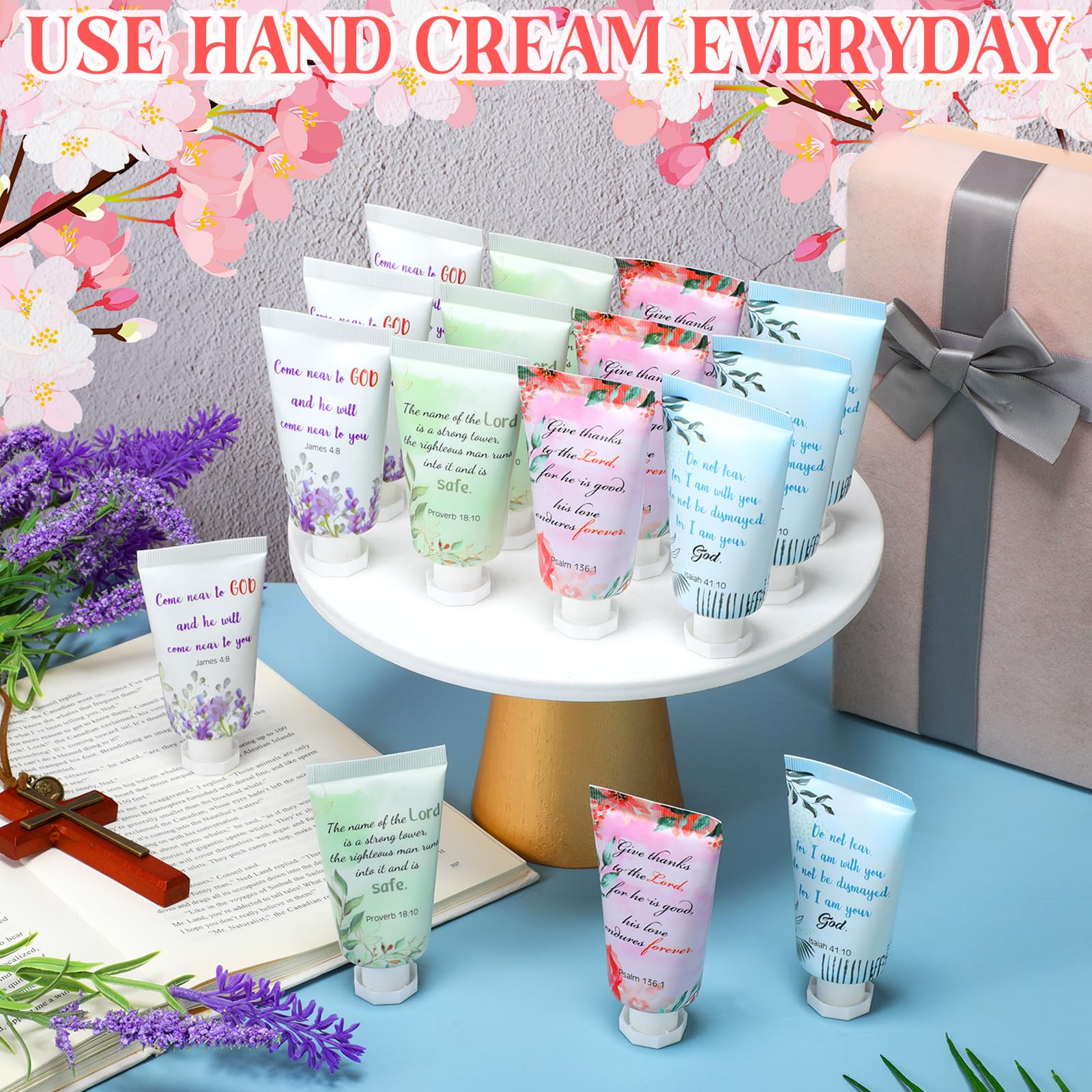 Landhoow 24 Pack Christmas Christian Hand Cream Gift Set – Travel Size 30ml Lotions