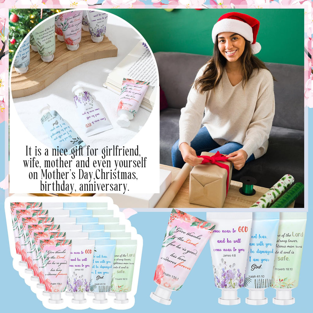 Landhoow 48-Pack Christmas Christian Hand Cream Gift Set | Bible Verse Lotion