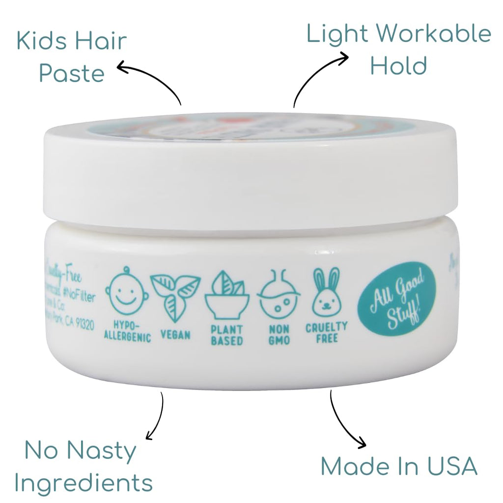 LANE & CO. Hair Paste – Plant-Based Styling Paste for Babies & Kids, Safe, Non-Sticky Hold, 2oz