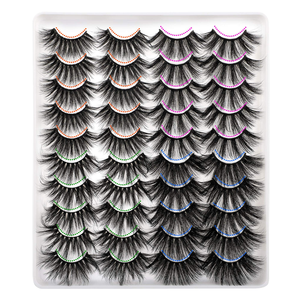 Lanflower 25mm Dramatic Volume Lashes – 20 Pairs, 4 Styles, Wholesale Bulk