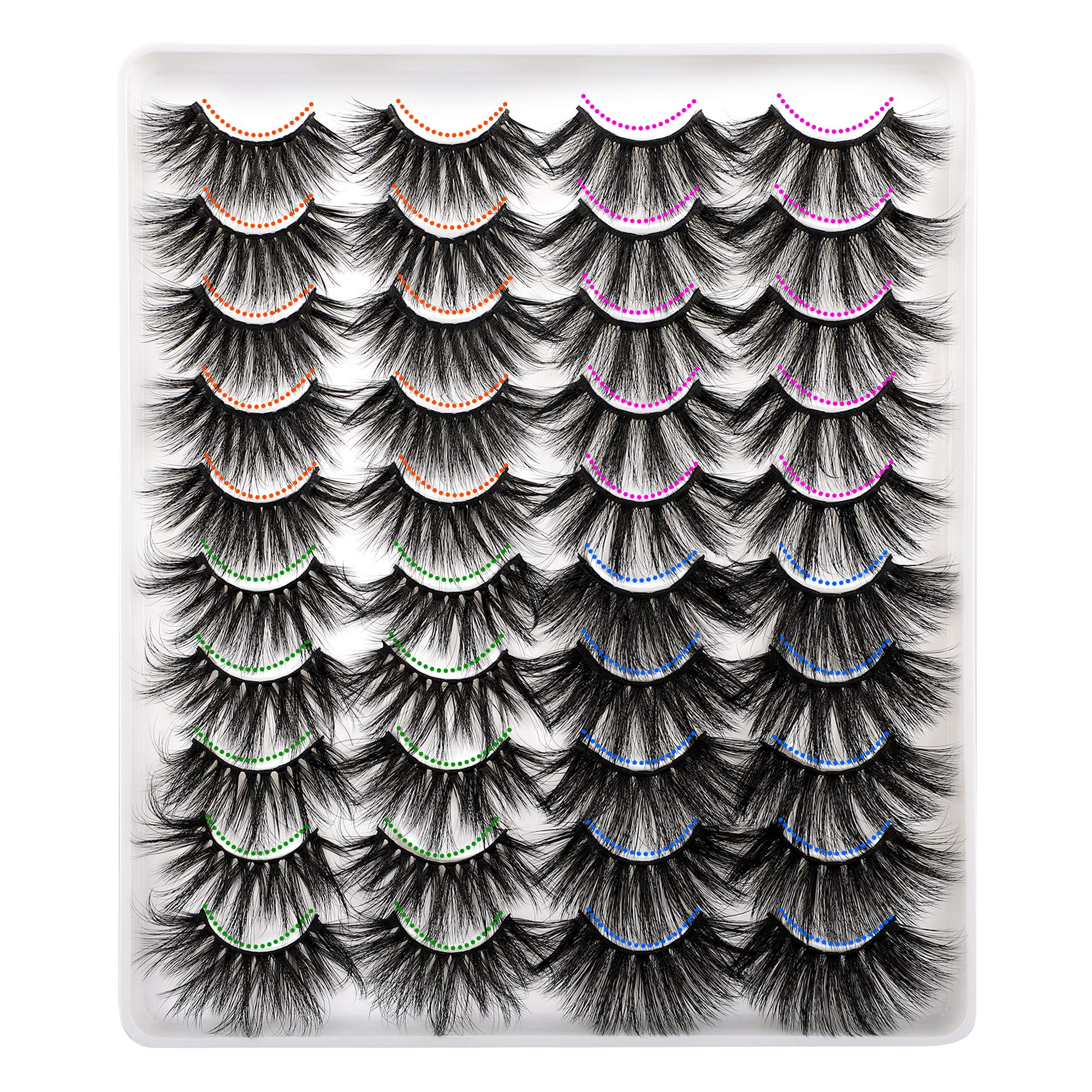 Lanflower 25mm Dramatic Volume Lashes – 20 Pairs, 4 Styles, Wholesale Bulk
