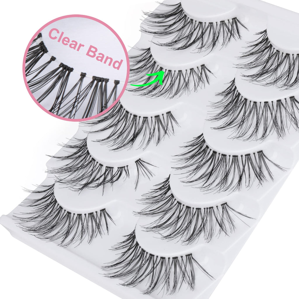 LANFLOWER Glamour False Eyelashes – Handmade, Reusable, 5 Pairs